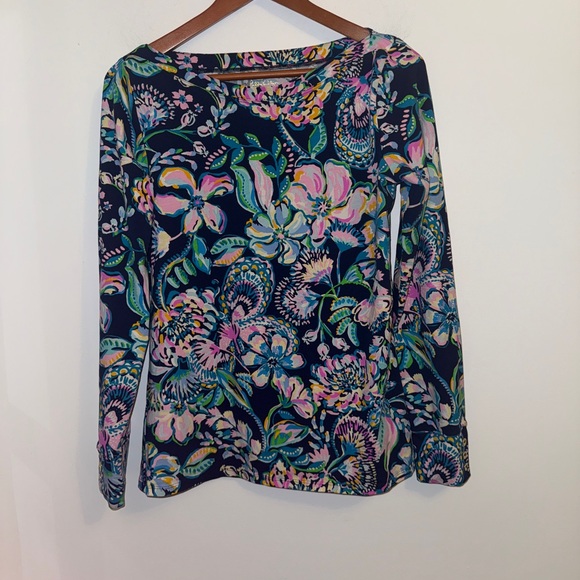 🌸 Lilly Pulitzer Aleah Boatneck Top – “In Full Bloom” Print, Size Large 🌸 - Picture 4 of 15
